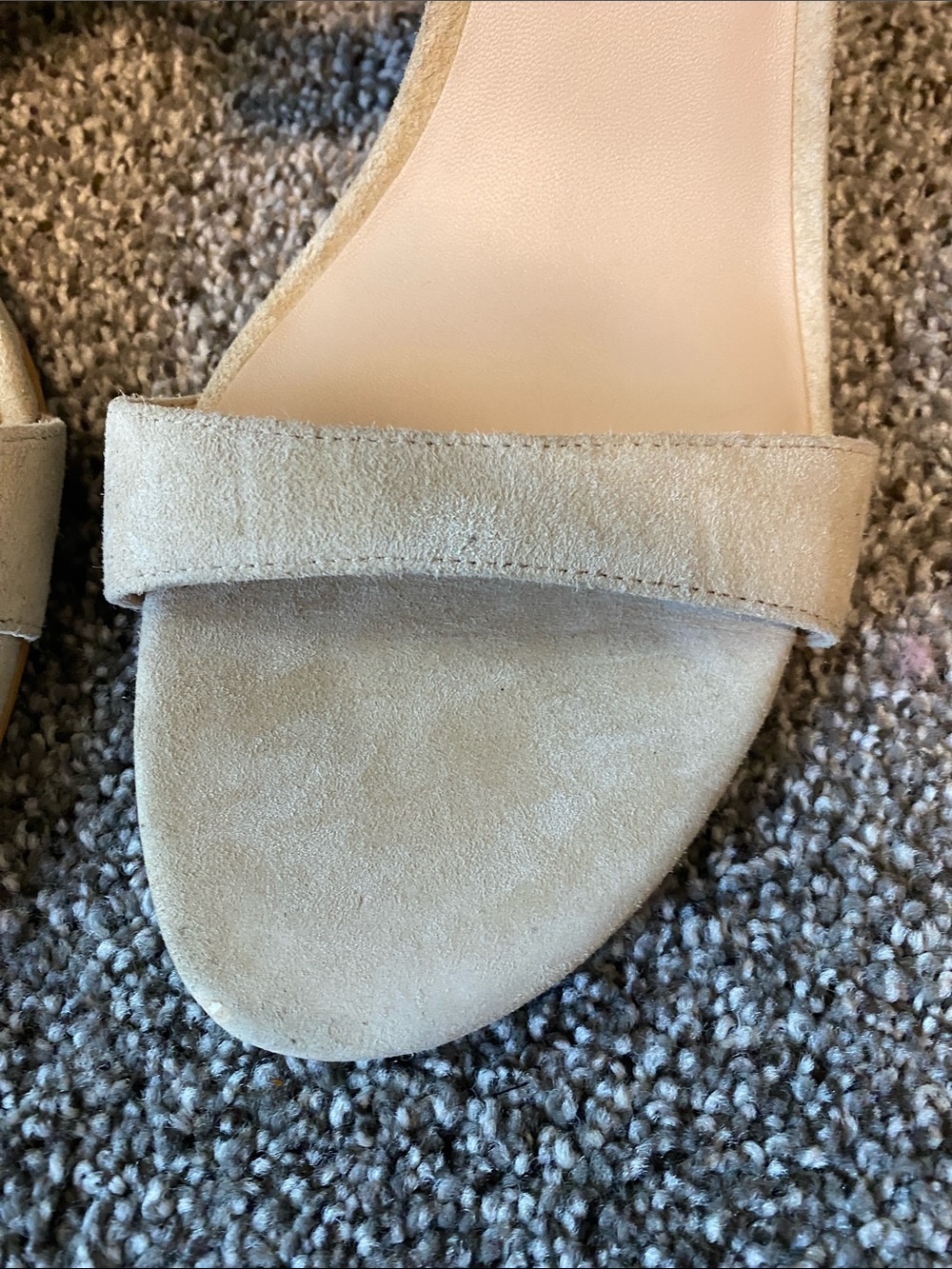 Stuart Weitzman Beige Suede Wedge Sandals - Picture 4 of 14